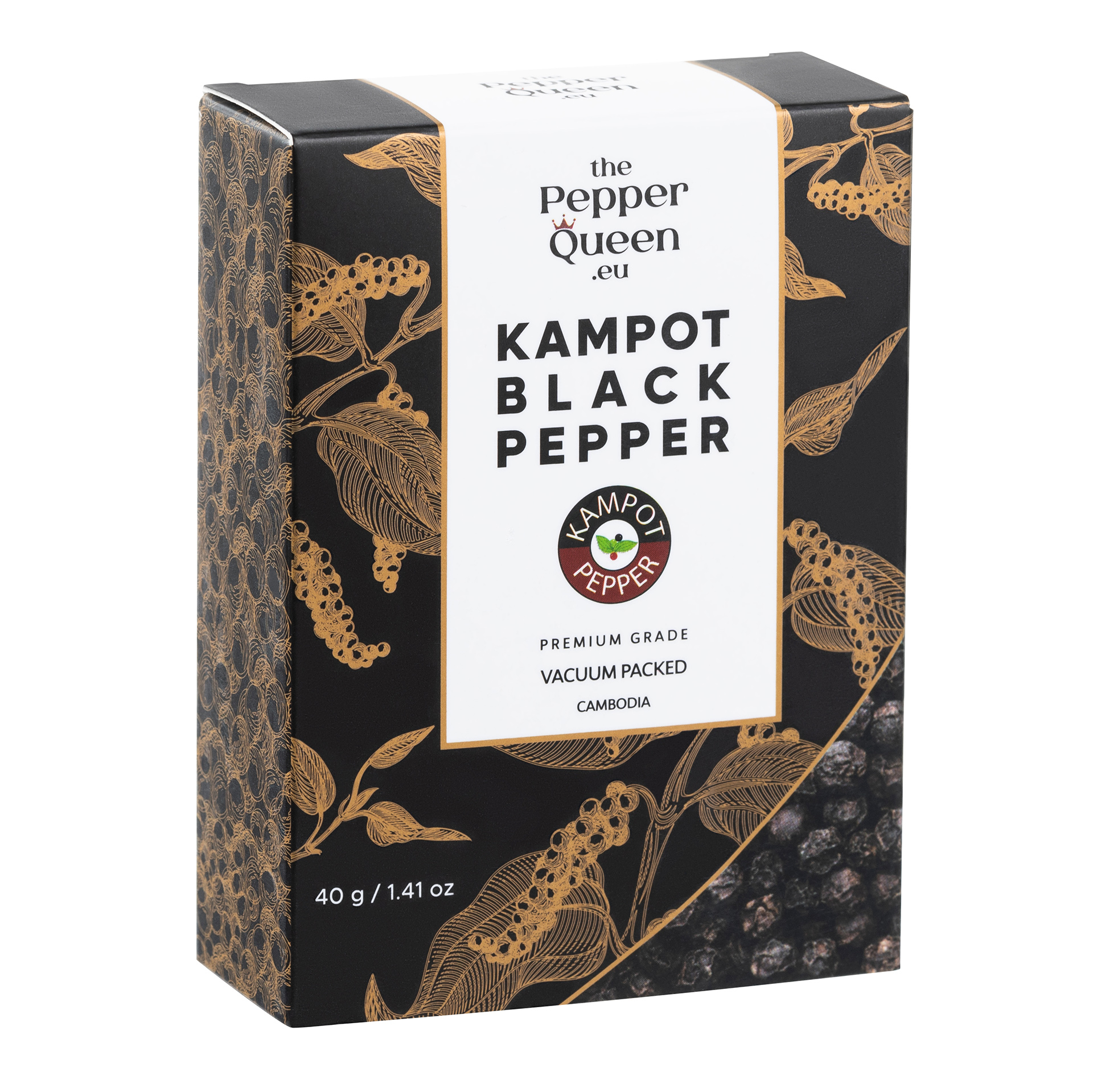 Farmex Kambodza Juodieji Kampoto pipirai, vakuuminė pakuotė, 40 g aprašymas - Prekės nuotrauka