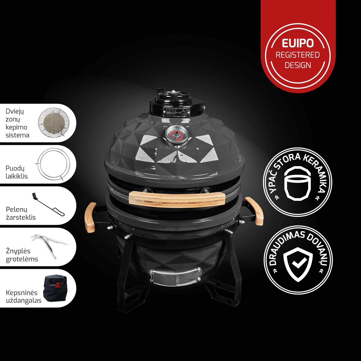 Kamado Club KAMADOCLUB JUNIOR KEPSNINĖ, PILKA aprašymas - Prekės nuotrauka