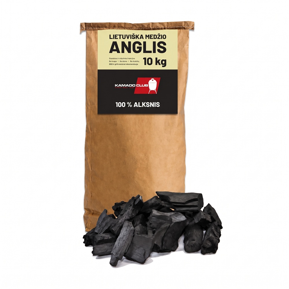 Kamado Club Kietmedžio anglis KamadoClub, 10 kg (alksnis) aprašymas - Prekės nuotrauka