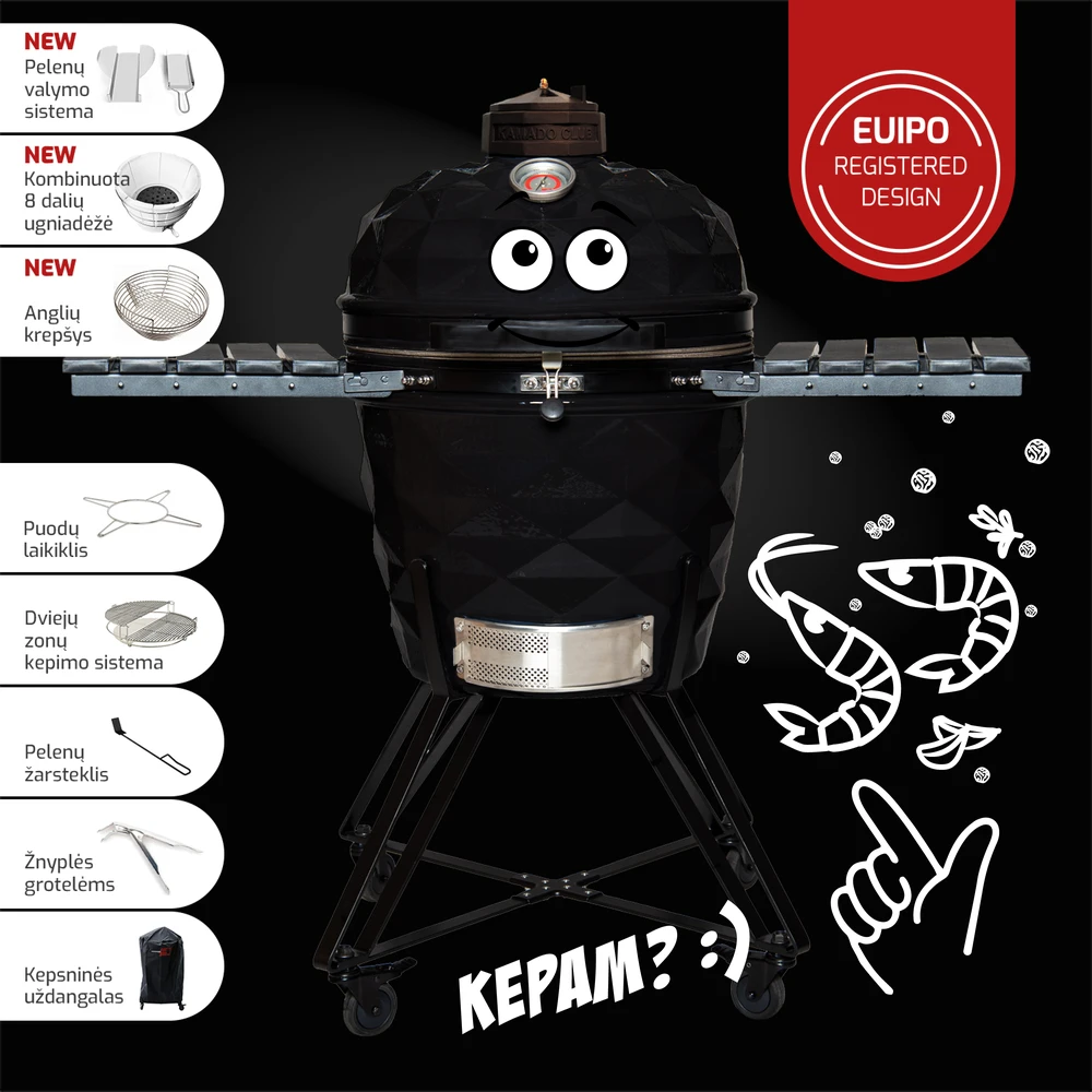 Kamado Club KAMADOCLUB PRO 2 PREMIUM+ KEPSNINĖ, JUODA