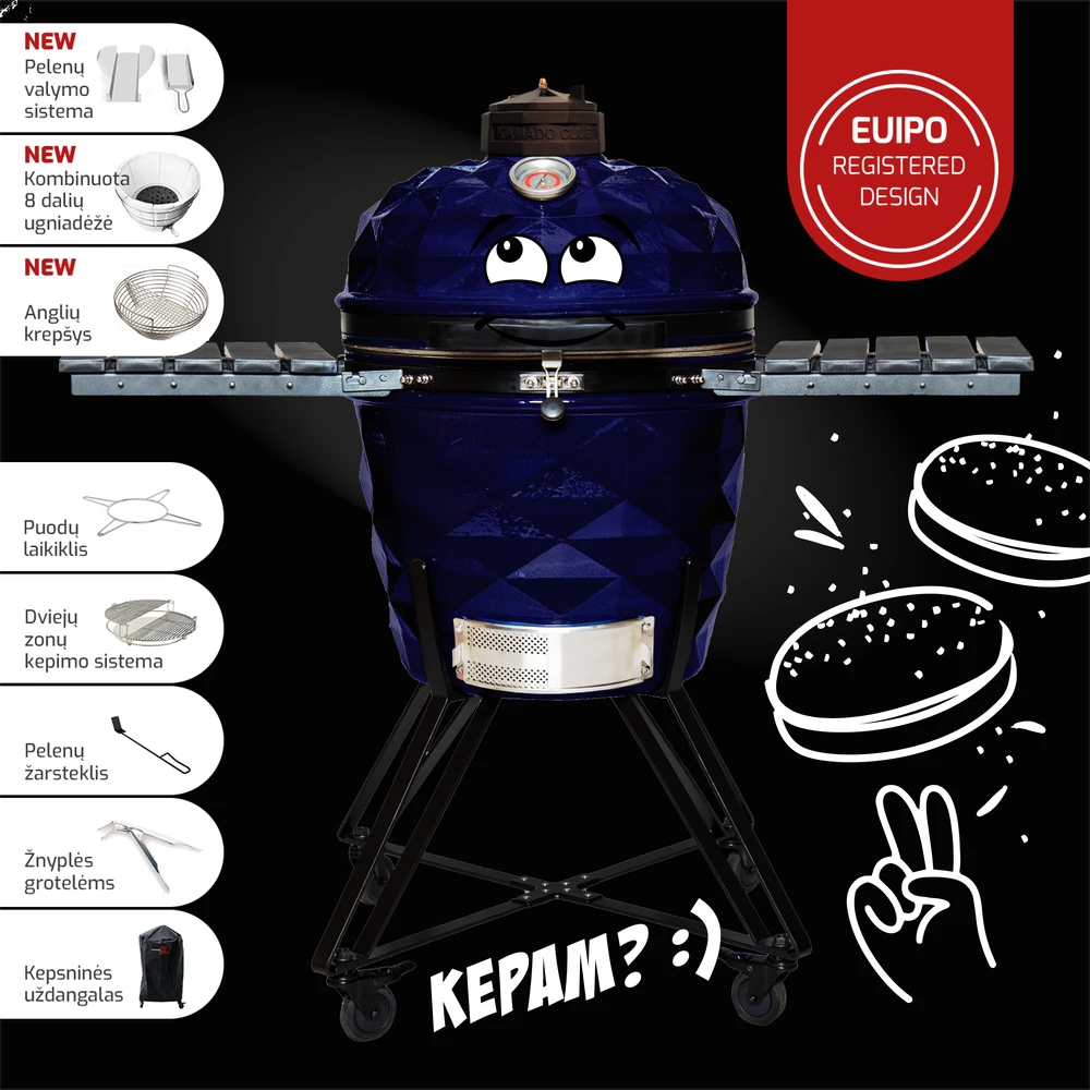 Kamado Club KAMADOCLUB PRO 2 PREMIUM+ KEPSNINĖ, MĖLYNA