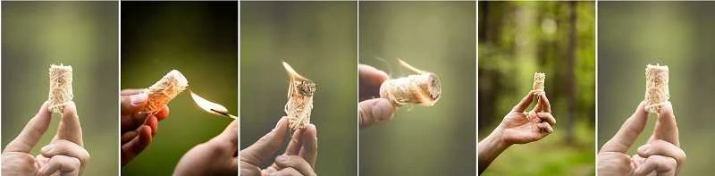 Woodbioma Susuktos medienos vilnos įdegtukai FIRELIGHTERS