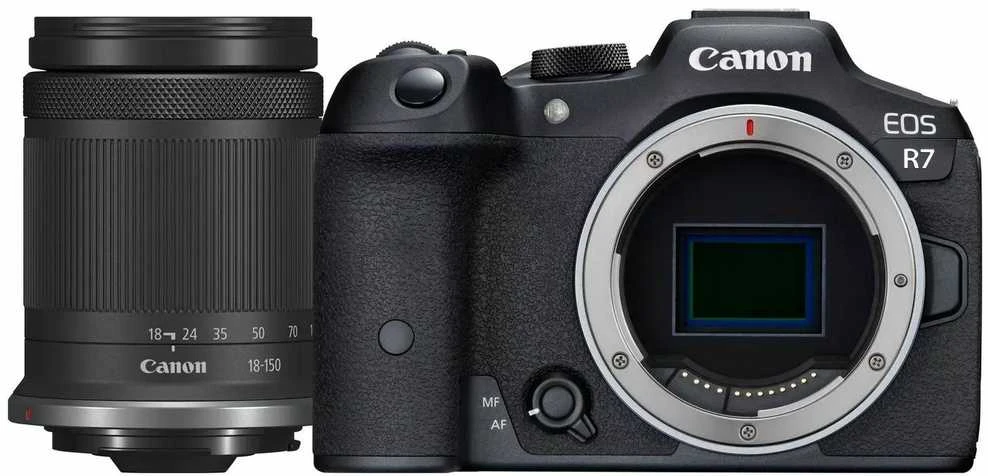 Canon EOS R7 fotoaparatas su RF-S 18–150 mm F3.5–6.3 IS STM objektyvu