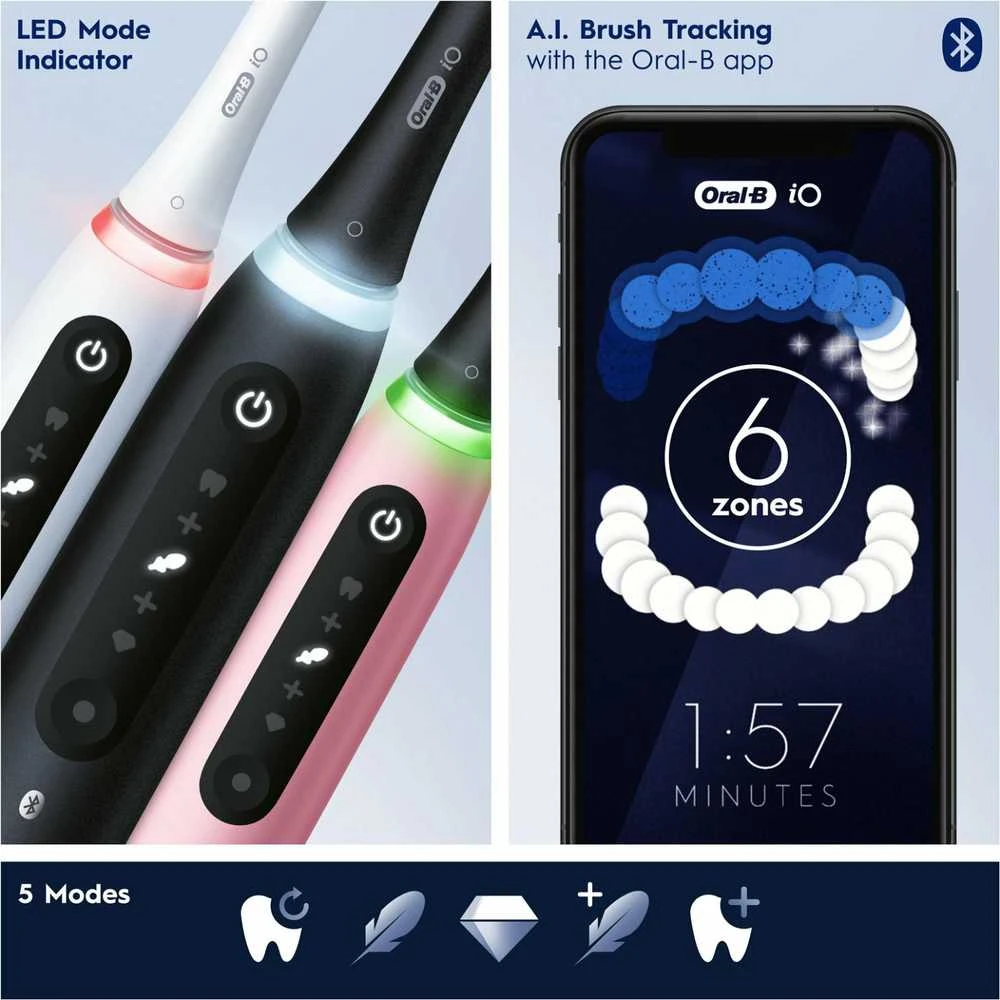 Dantų šepetėlis Oral-B iO 5 rožinė + etui