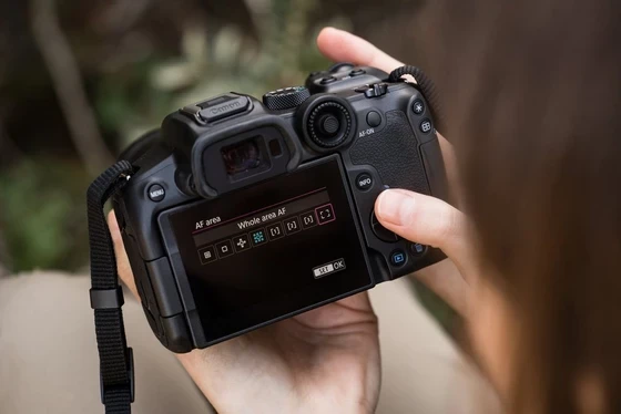 Canon EOS R7 fotoaparatas su RF-S 18–150 mm F3.5–6.3 IS STM objektyvu aprašymas - Prekės nuotrauka