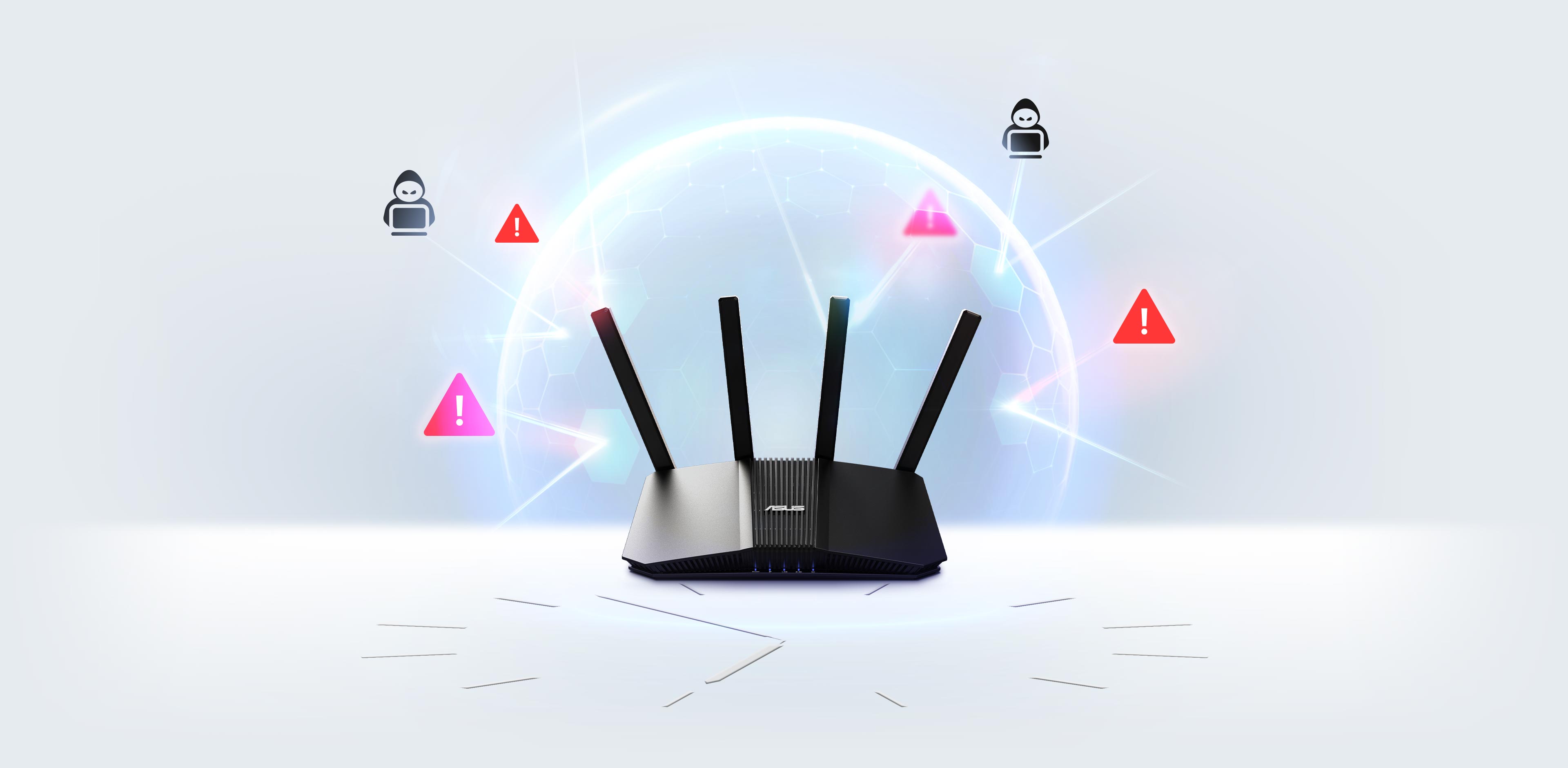 Maršrutizatorius ASUS RT-BE58U WiFi 7, BE3600, iki 3600 Mb/s, 2,5 GbE, AiMesh, MLO, 4 antenos aprašymas - Prekės nuotrauka