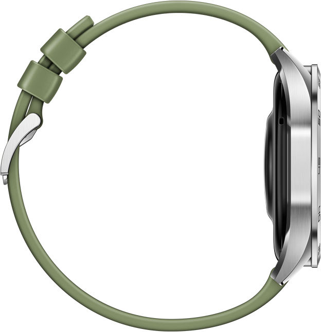 Išmanusis laikrodis Huawei Watch GT 4 Active (46 mm), Nerūdijančio plieno korpusas su austu žalios spalvos kompoziciniu dirželiu