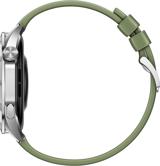 Išmanusis laikrodis Huawei Watch GT 4 Active (46 mm), Nerūdijančio plieno korpusas su austu žalios spalvos kompoziciniu dirželiu