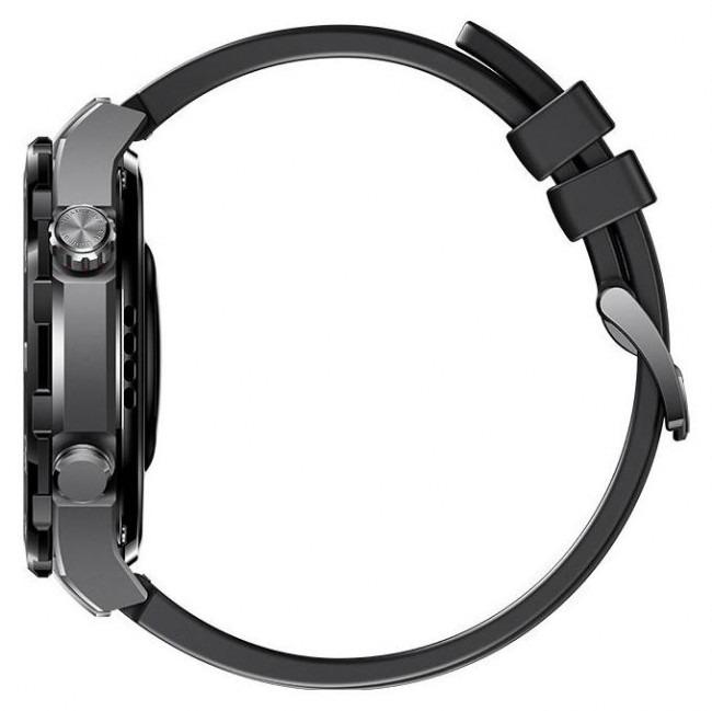 Išmanusis laikrodis Huawei Watch Ultimate Expedition, Sidabrinės ir juodos spalvos korpusas su juodu dirželiu