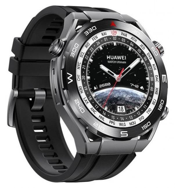 Išmanusis laikrodis Huawei Watch Ultimate Expedition, Sidabrinės ir juodos spalvos korpusas su juodu dirželiu