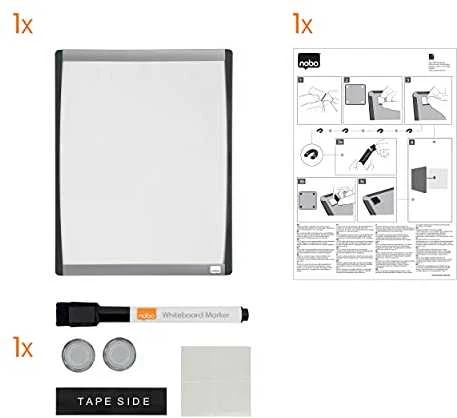 Nobo Nabo sausai valoma lenta su apvaliu rėmeliu 355x280 mm balta