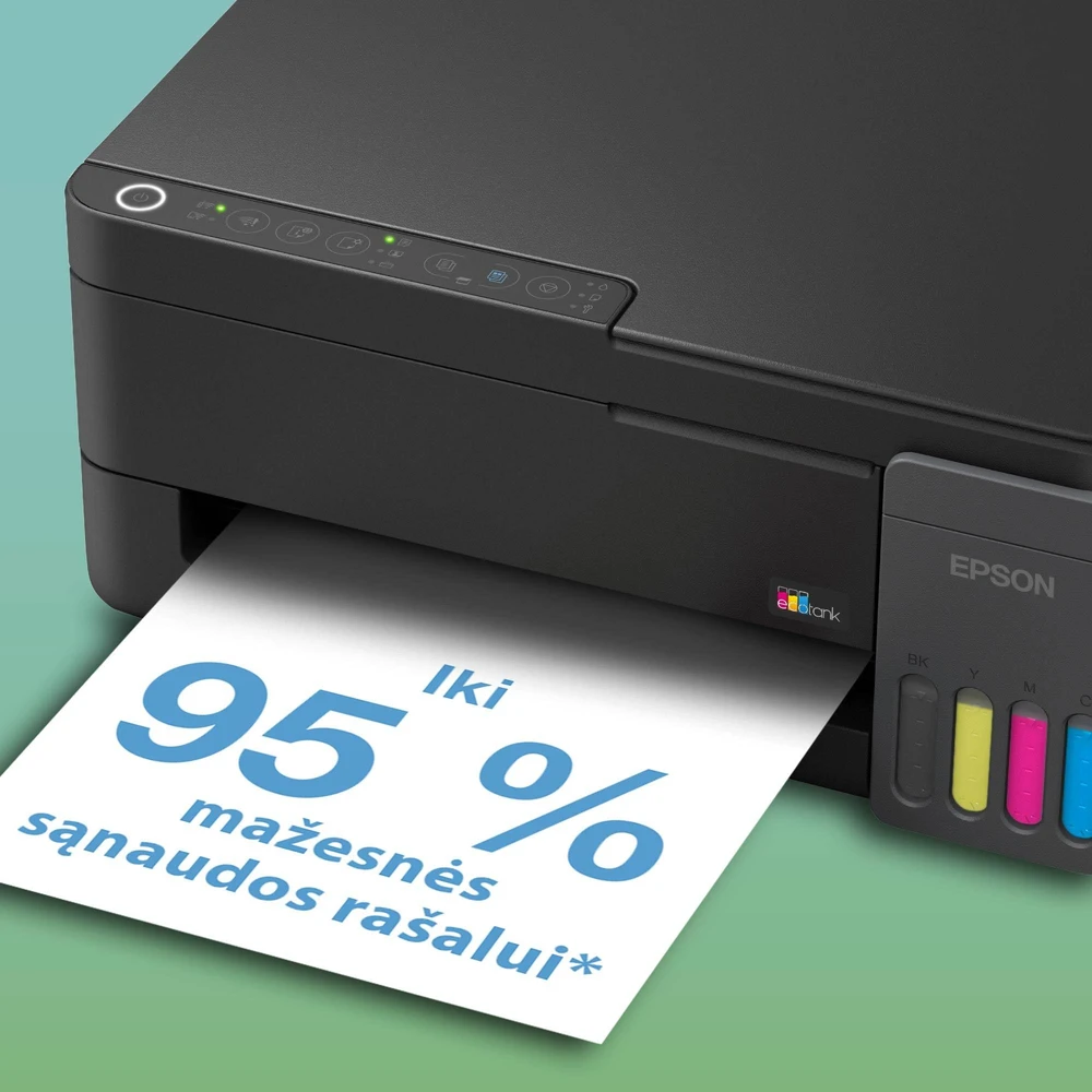 Daugiafunkcis rašalinis spausdintuvas Epson EcoTank L3351, A4, spalvotas, Wi-Fi, Wi-Fi Direct, AirPrint, juodas | C11CL62411