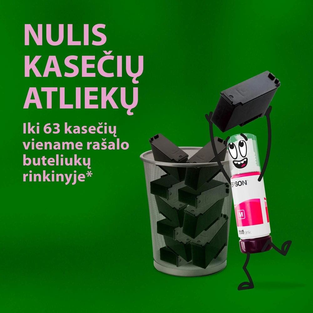 Daugiafunkcis rašalinis spausdintuvas Epson EcoTank L3351, A4, spalvotas, Wi-Fi, Wi-Fi Direct, AirPrint, juodas | C11CL62411