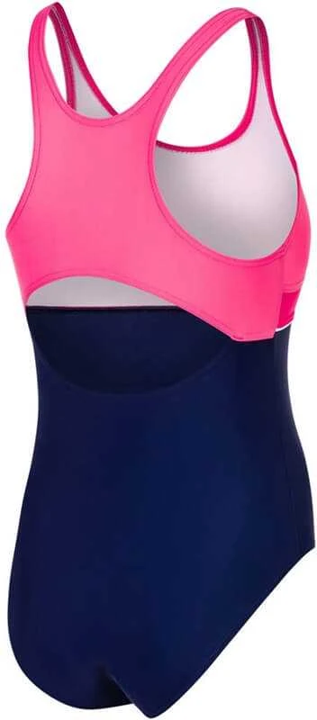 AQUA SPEED Girls Emily Swimsuit Navy/Coral/Raspberry