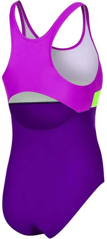AQUA SPEED Girls Emily Swimsuit Violet/Žalias