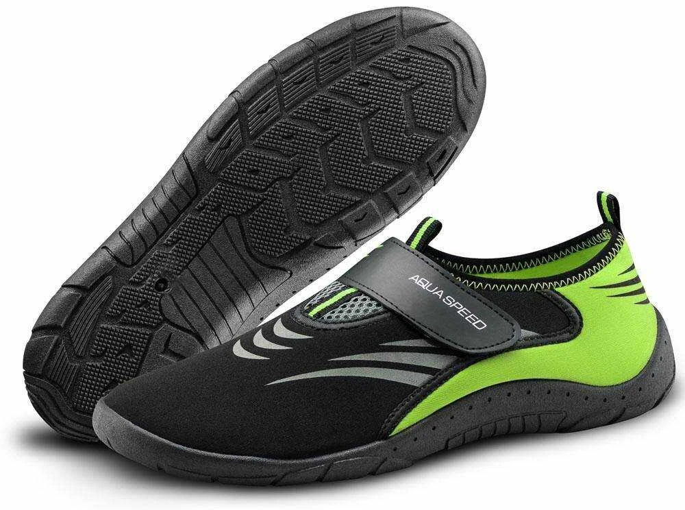 AQUA SPEED Unisex Model 27A Aqua Shoes Juodas/Fluo Žalias
