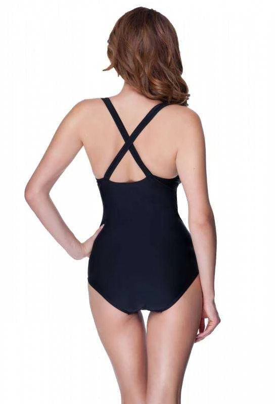 AQUA SPEED Women's Greta Swimsuit Juodas/Žalias