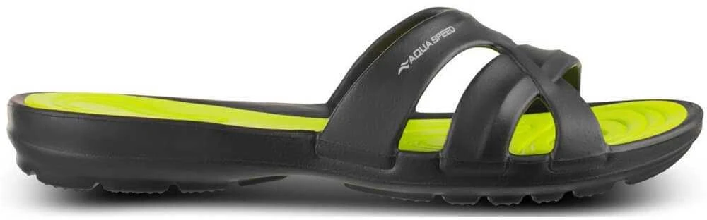 AQUA SPEED Women's Panama Pool Shoes Juodas/Žalias