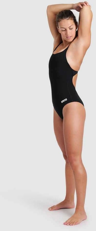 ARENA Women's Team Swimsuit Swim Pro Back Solid Juodas/Baltas