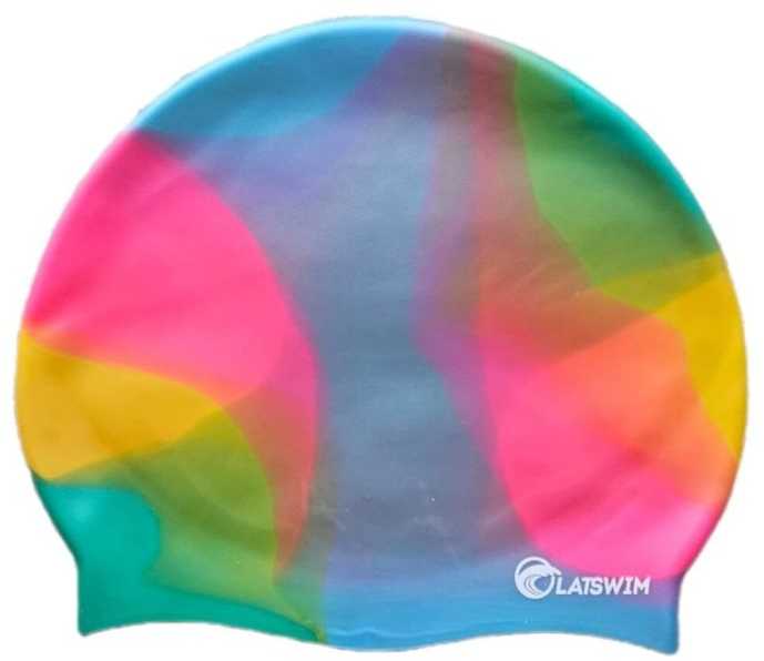 LATSWIM Multicolor Silicone Swim Cap