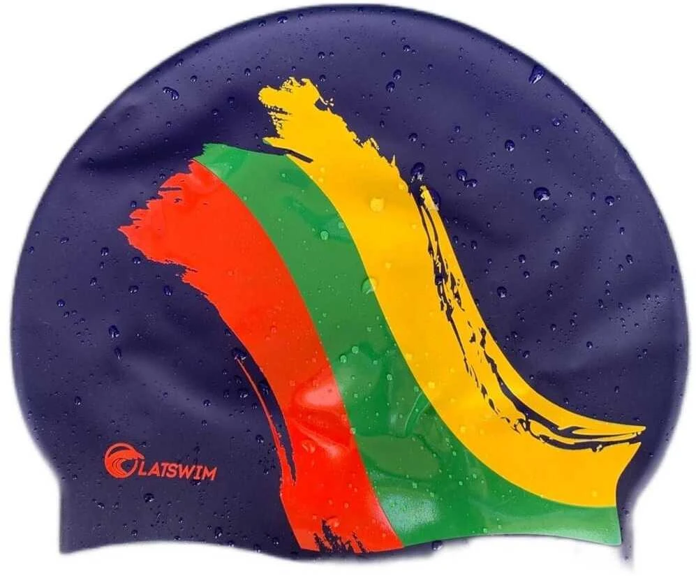 LATSWIM Team Lithuania Silicone Swim Cap Juodas
