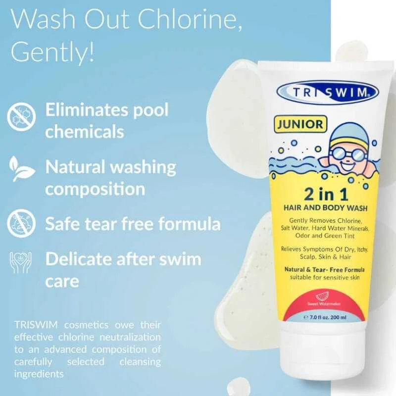 TRISWIM Chlorine Removing Hair & Kūno prausiklis For Kids Sweet Watermelon (251ml)