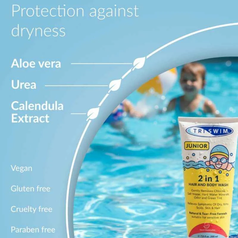 TRISWIM Chlorine Removing Hair & Kūno prausiklis For Kids Sweet Watermelon (251ml)