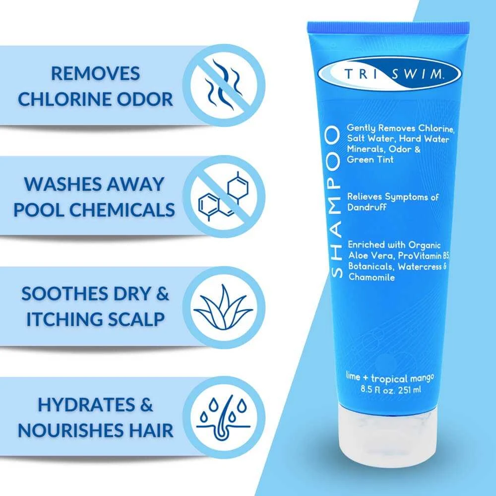 TRISWIM Chlorine Removing Hair Šampūnas For Swimmers Lime Tropical Mango (251ml)