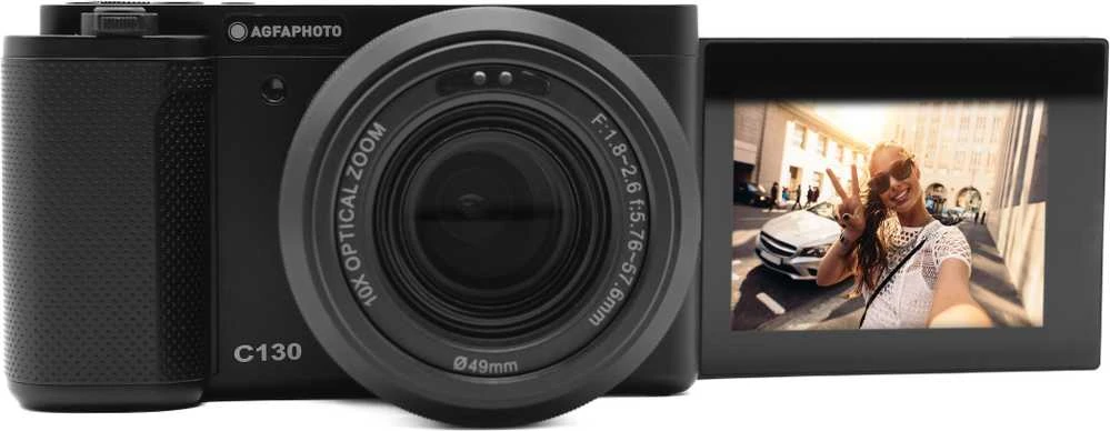 „AgfaPhoto“ – „Realishot C130“ skaitmeninis fotoaparatas – juodas – 2,8 colio jutiklinis ekranas