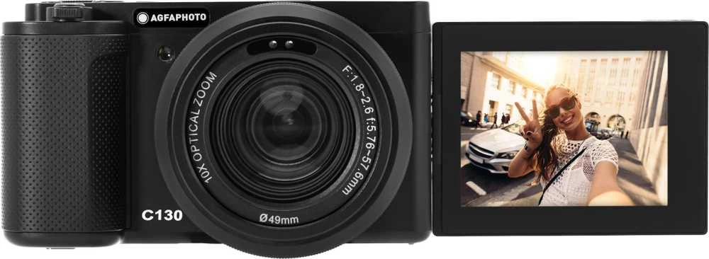 „AgfaPhoto“ – „Realishot C130“ skaitmeninis fotoaparatas – juodas – 2,8 colio jutiklinis ekranas