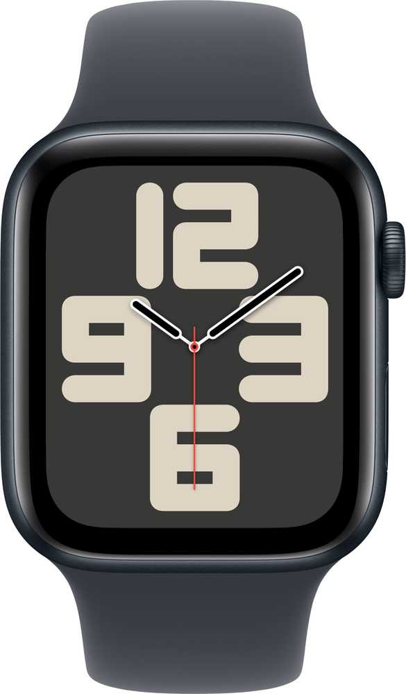Išmanusis laikrodis Apple Watch SE GPS 44mm Midnight Aliuminio dėklas su Midnight Sport Band – M/L