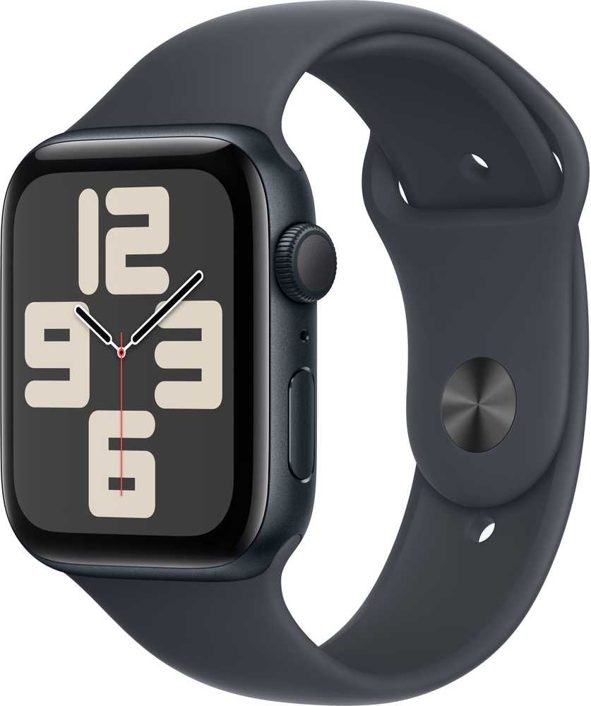 Išmanusis laikrodis Apple Watch SE GPS 44mm Midnight Aliuminio dėklas su Midnight Sport Band – M/L