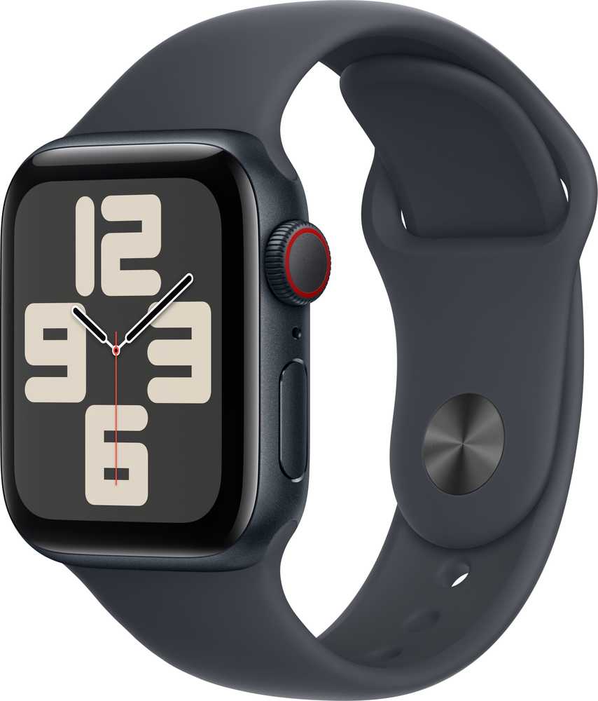 Išmanusis laikrodis Apple Watch SE GPS + Cellular 40mm Midnight Aliuminio dėklas su Midnight Sport Band - S/M