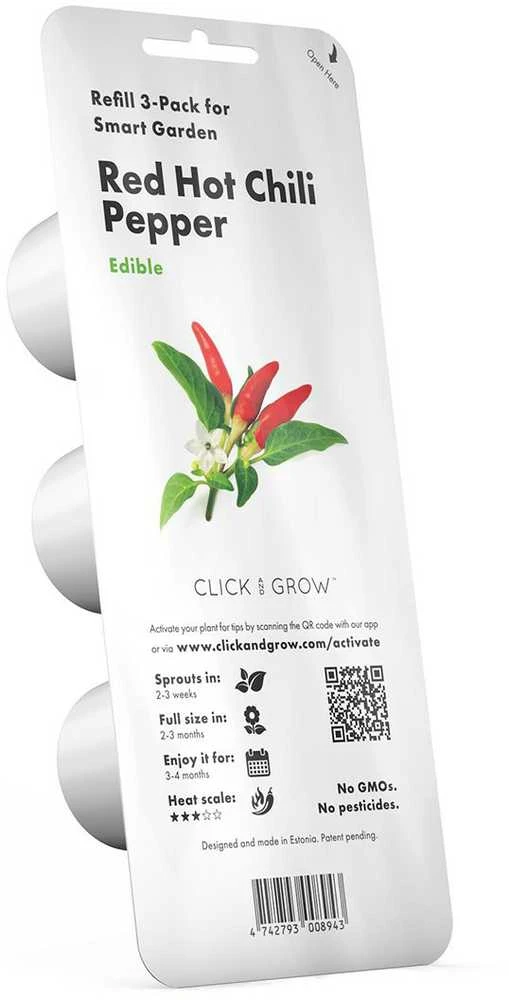 Click & Grow sėklos išmaniajam vazonui - Raudonieji aštrieji čili pipirai (SGR52x3) 3vnt.