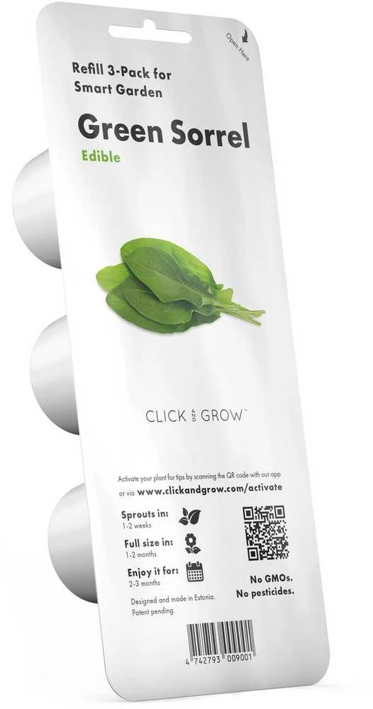 Click & Grow sėklos išmaniajam vazonui - Valgomoji rūgštynė (SGR55x3) 3vnt.