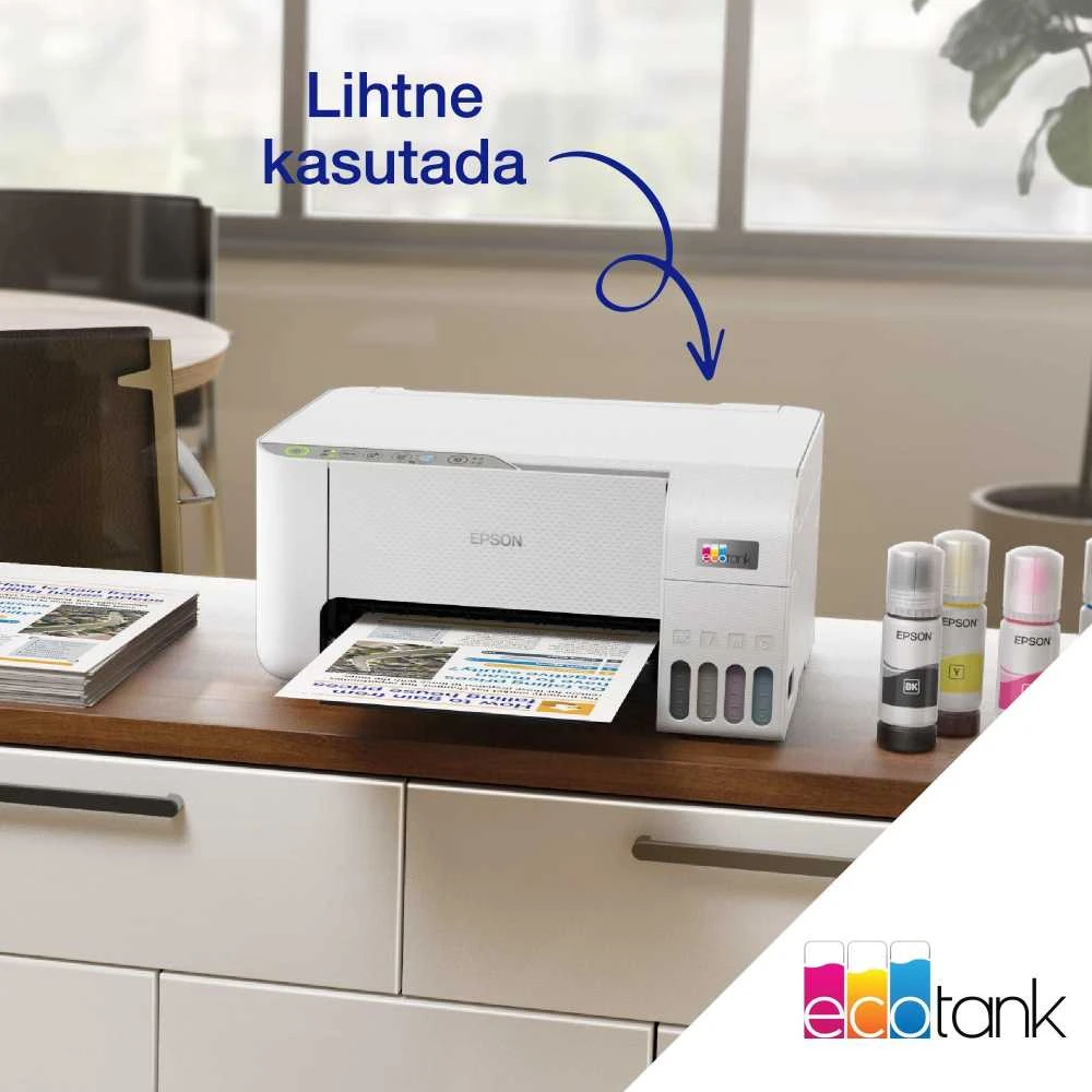 Daugiafunkcis spausdintuvas Epson EcoTank L3276, rašalinis,  Spalvotas | 3-in-1 | A4 | Wi-Fi | Baltas