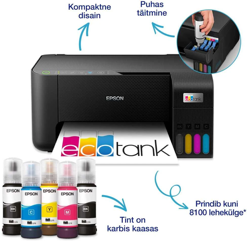 Daugiafunkcinis spausdintuvas Epson EcoTank L3270  Inkjet | Spalvotas | A4 | Wi-Fi | Juodas