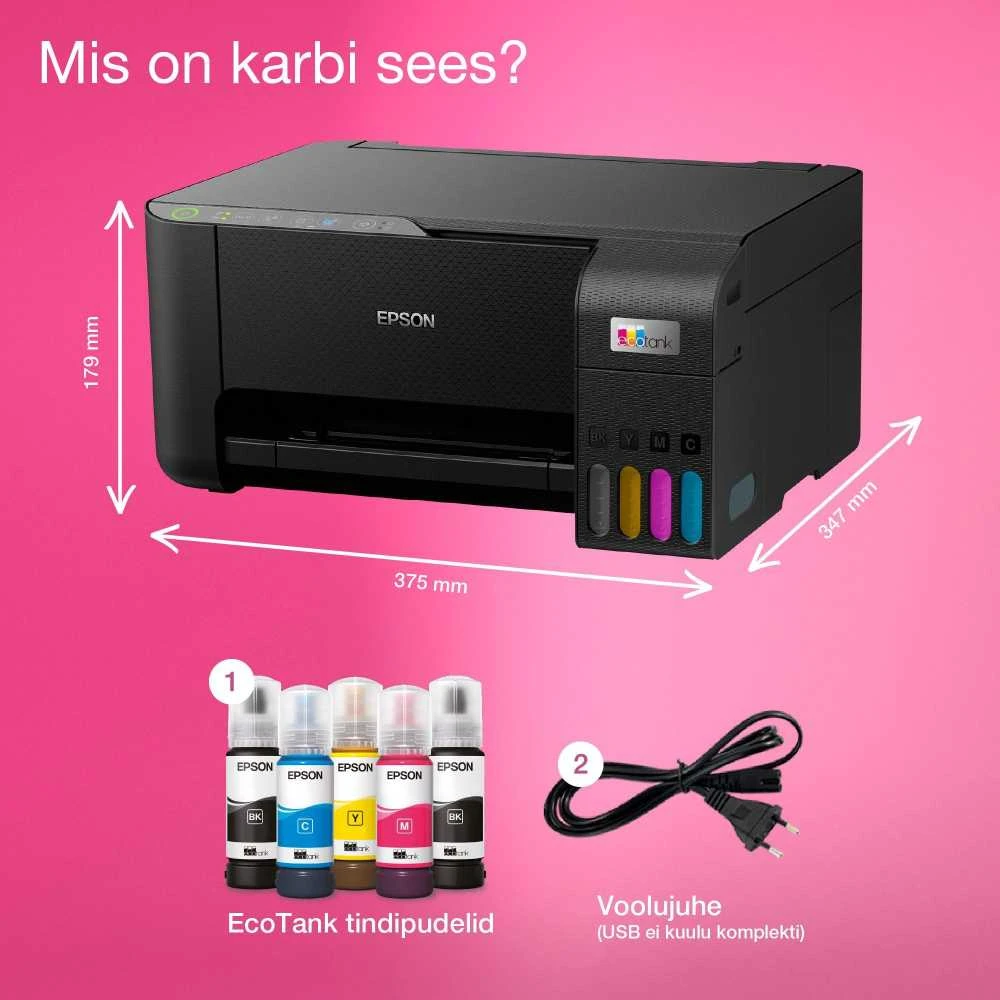 Daugiafunkcinis spausdintuvas Epson EcoTank L3270  Inkjet | Spalvotas | A4 | Wi-Fi | Juodas