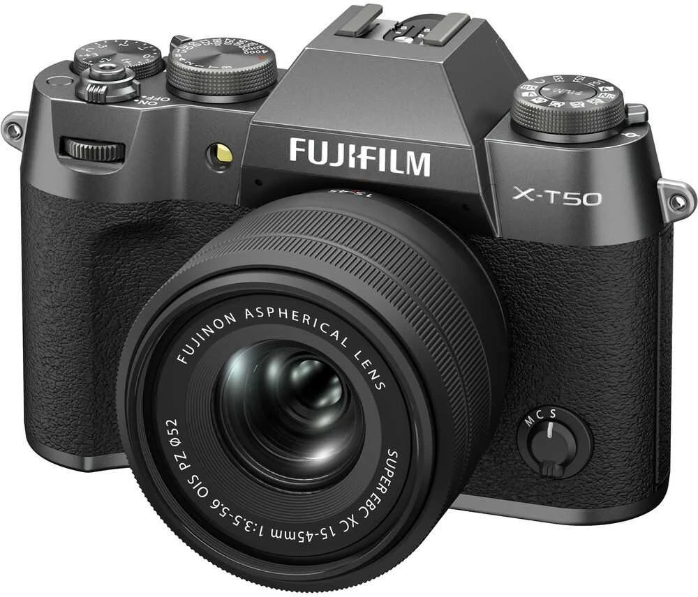 Sisteminis fotoaparatas FUJIFILM X-T50/XC15-45mmF3.5-5.6 OIS PZ Charcoal Sidabrinis (Tamsiai Sidabrinis)