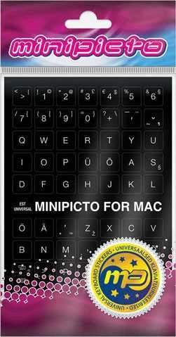 Minipicto estiški klaviatūros lipdukai juodame lape