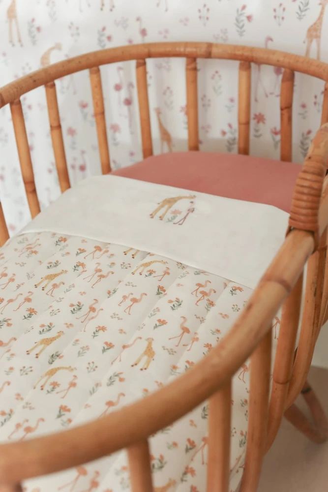Little Dutch Bassinet Blanket quilted `Blooming Safari´ 70×100 cm