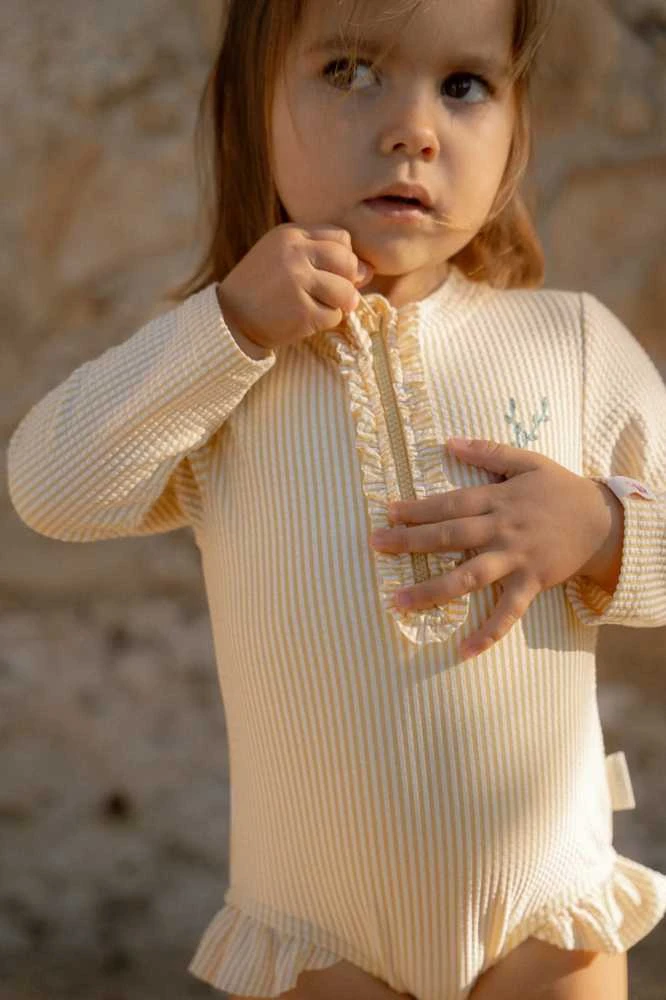 Little Dutch Maudymosi kostiumėlis ilgomis rankovėmis ´Ocean Treasures Geltona´ - 62/68