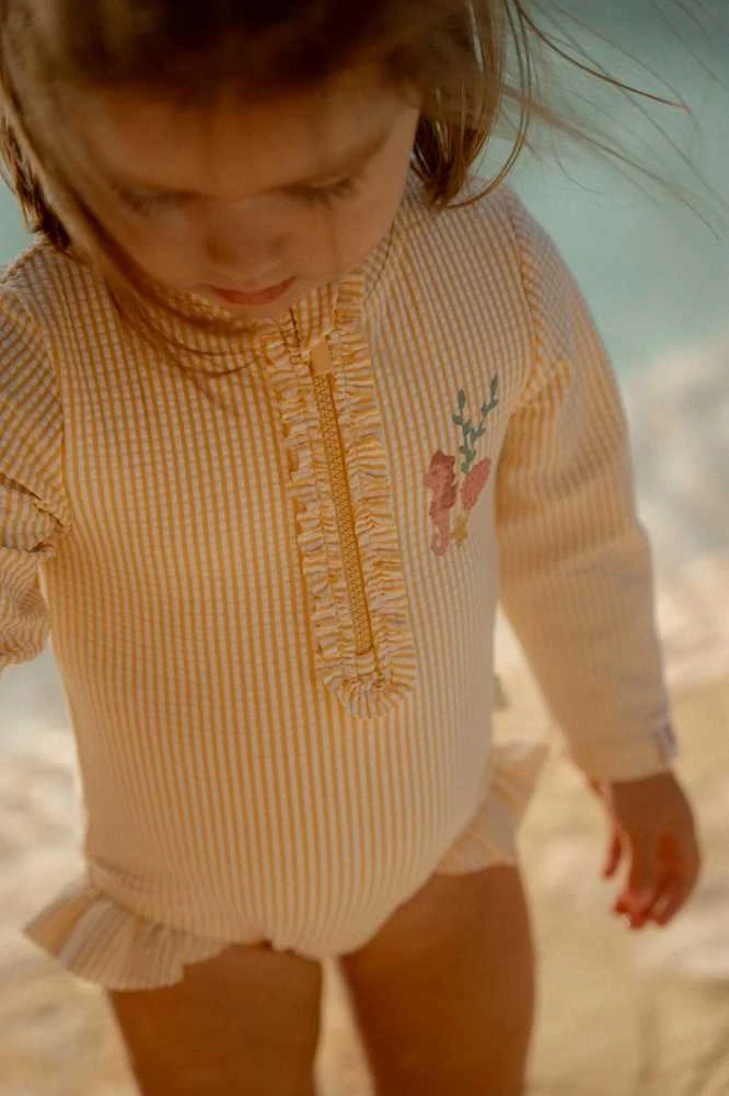 Little Dutch Maudymosi kostiumėlis ilgomis rankovėmis ´Ocean Treasures Geltona´ - 62/68