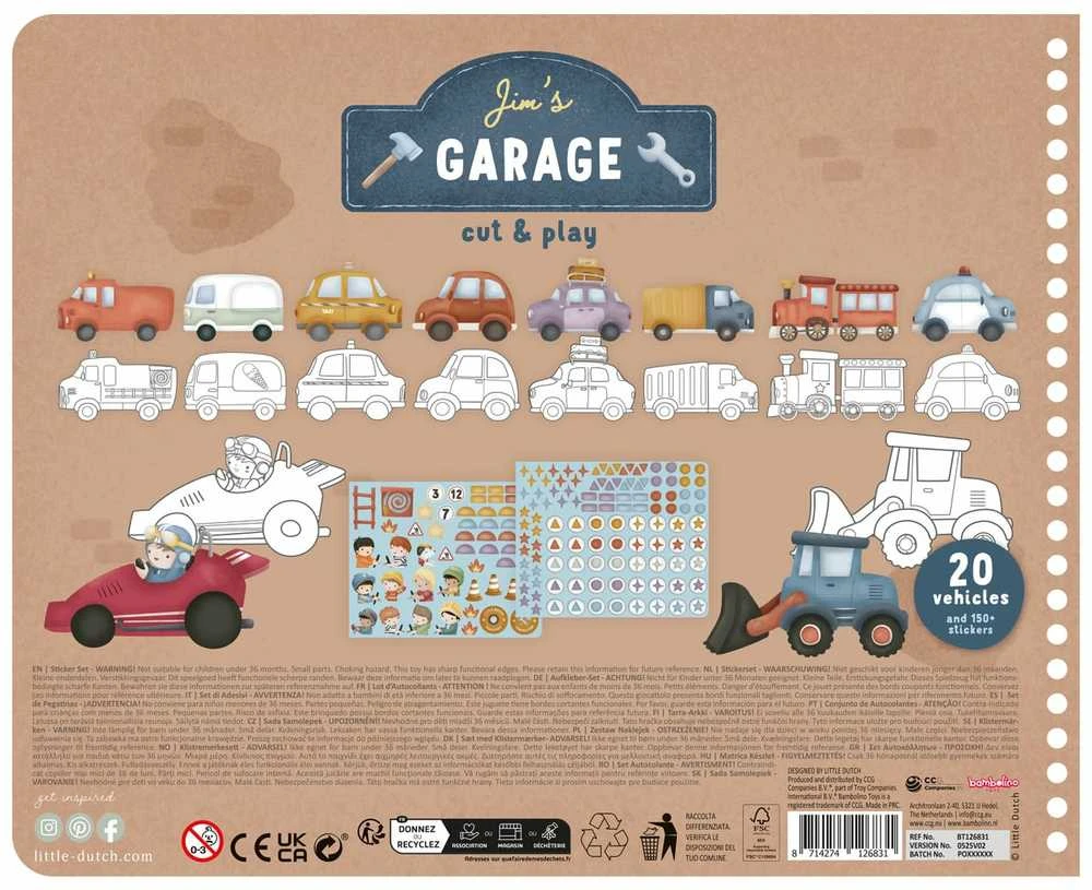 Little Dutch Knyga su žirklėmis 'Jim & Friends cars'