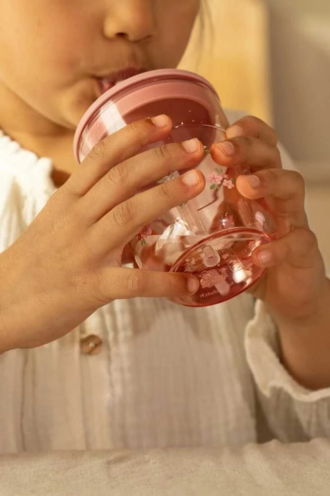 Little Dutch Mepal Vaikiška stiklinė su šiaudeliu ’Fairy Garden’