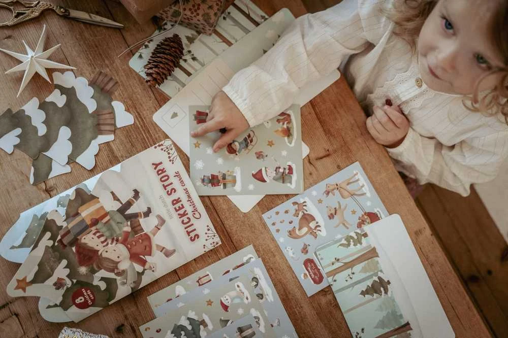 Little Dutch Mažojo olando kalėdinių atvirukų lipdukų rinkinys