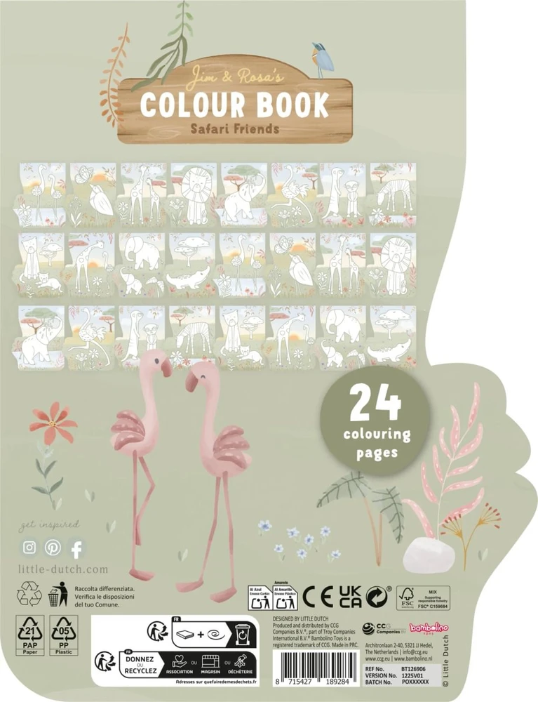 Little Dutch Coloring Book Flamingo ´Safari Friends´