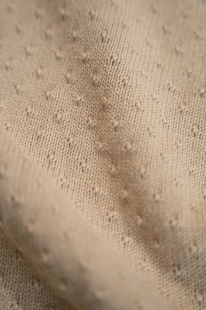 Little Dutch Cot blanket knitted `Pure Soft rusvai gelsvas´ 110×140 cm