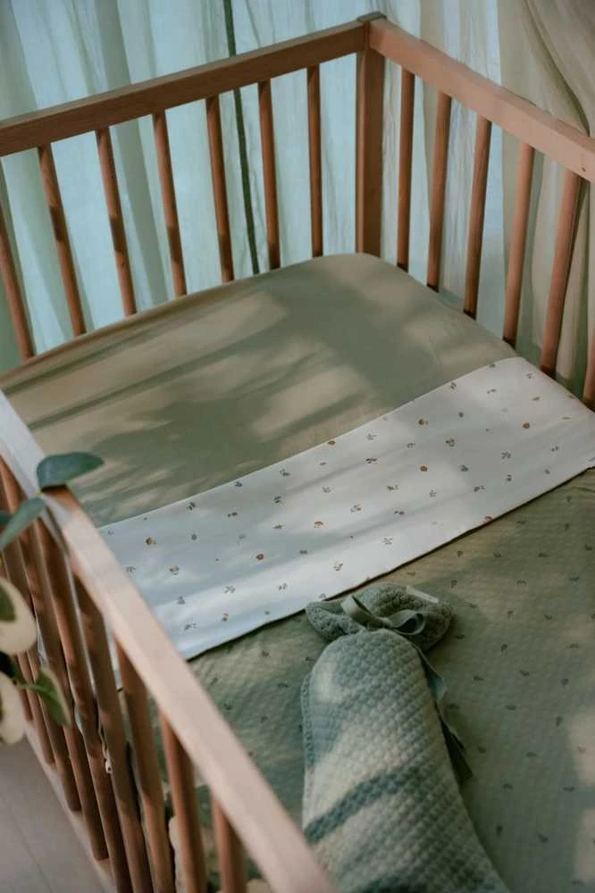 Little Dutch Cot blanket `Pure Sage Leaves´ 110×140 cm