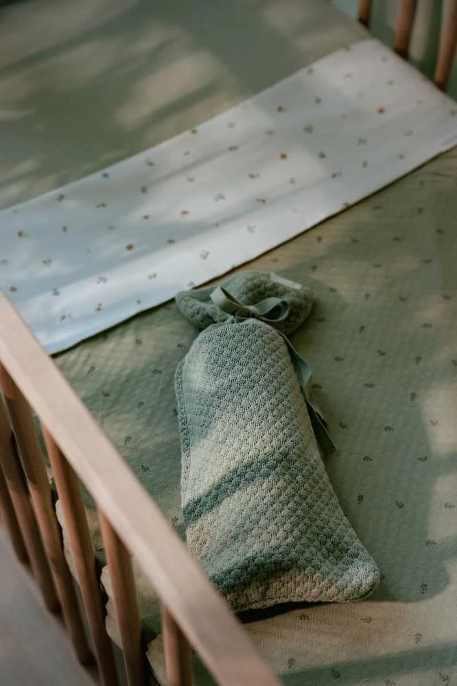 Little Dutch Cot blanket `Pure Sage Leaves´ 110×140 cm